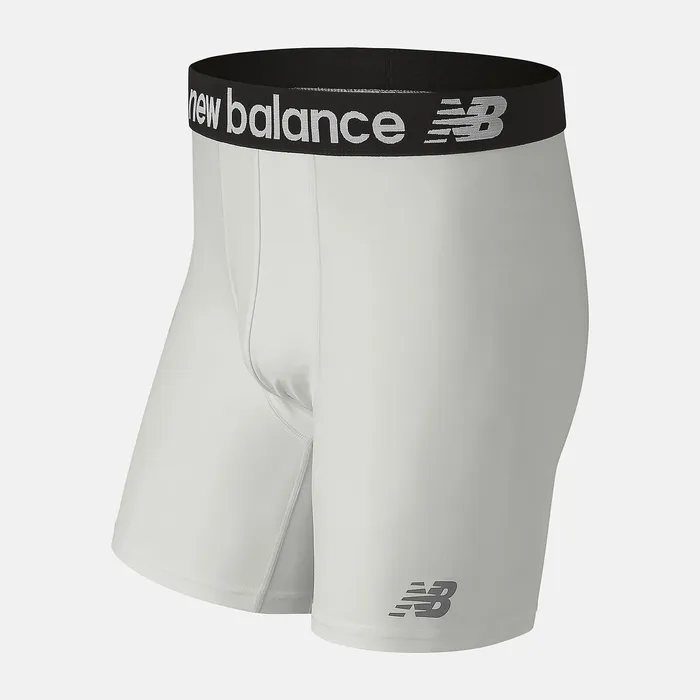 Underwear Men New Balance Mens 6 Inch Ultra Boxer Brief WHITE