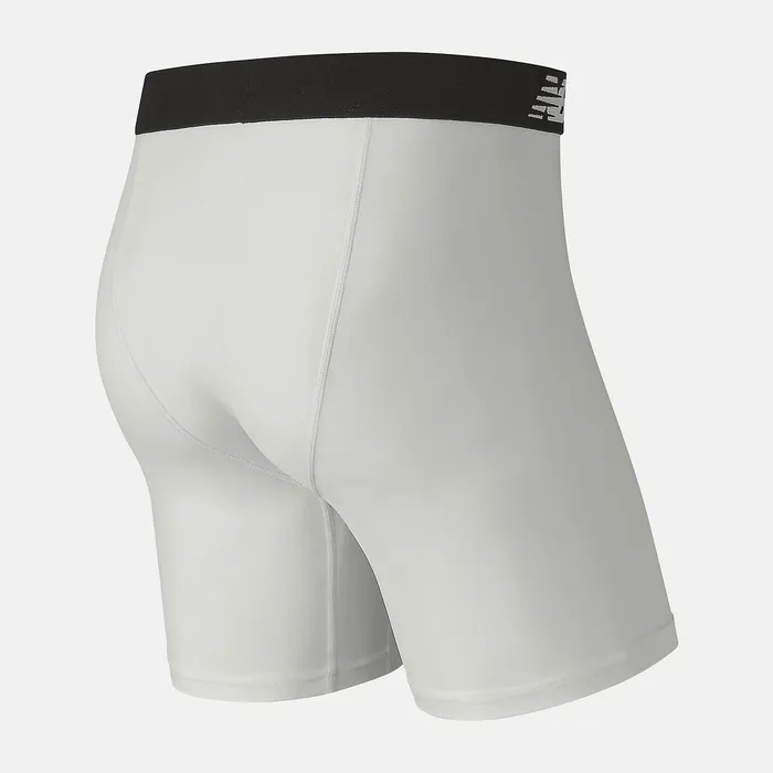 Underwear Men New Balance Mens 6 Inch Ultra Boxer Brief WHITE