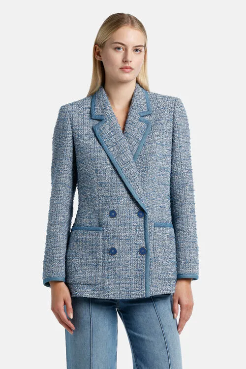Valina Valina Avio Blue Women Jackets and Blazers Luisa Spagnoli