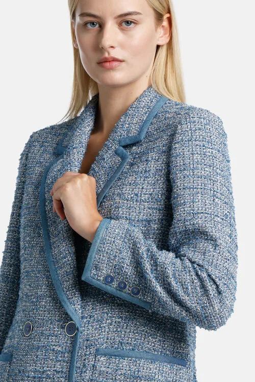 Valina Valina Avio Blue Women Jackets and Blazers Luisa Spagnoli Valina Valina Avio Blue Women Jackets and Blazers Luisa Spagnoli