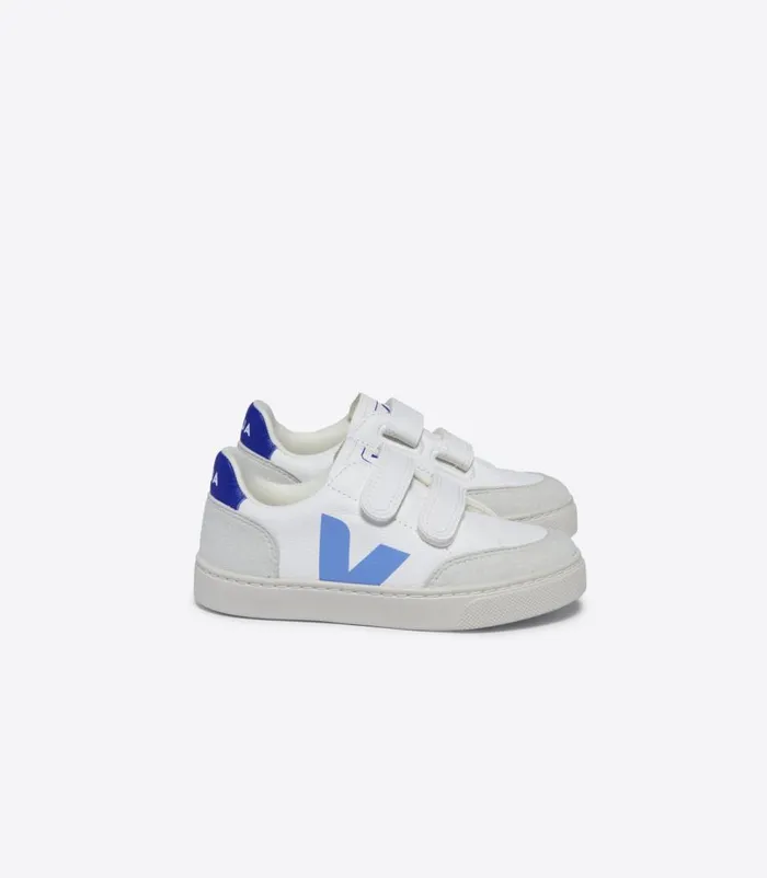 VEJA V12 CHROMEFREE LEATHER WHITE AQUA PAROS Kids V12