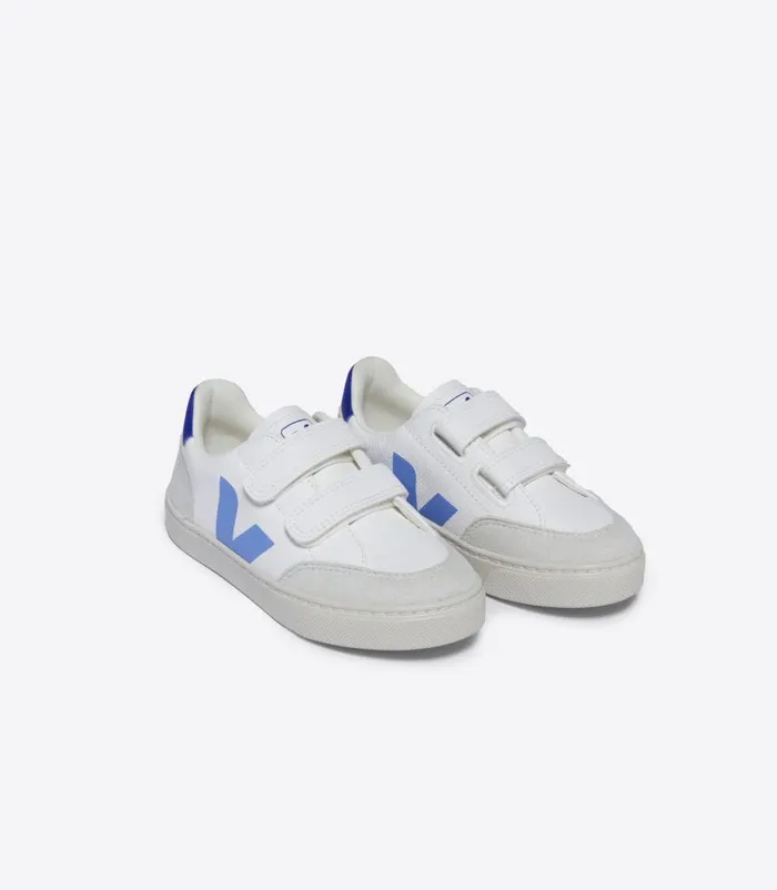 VEJA V12 CHROMEFREE LEATHER WHITE AQUA PAROS Kids V12
