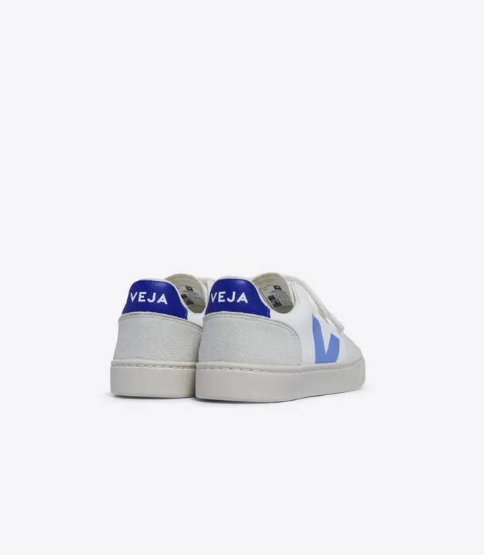 VEJA V12 CHROMEFREE LEATHER WHITE AQUA PAROS Kids V12