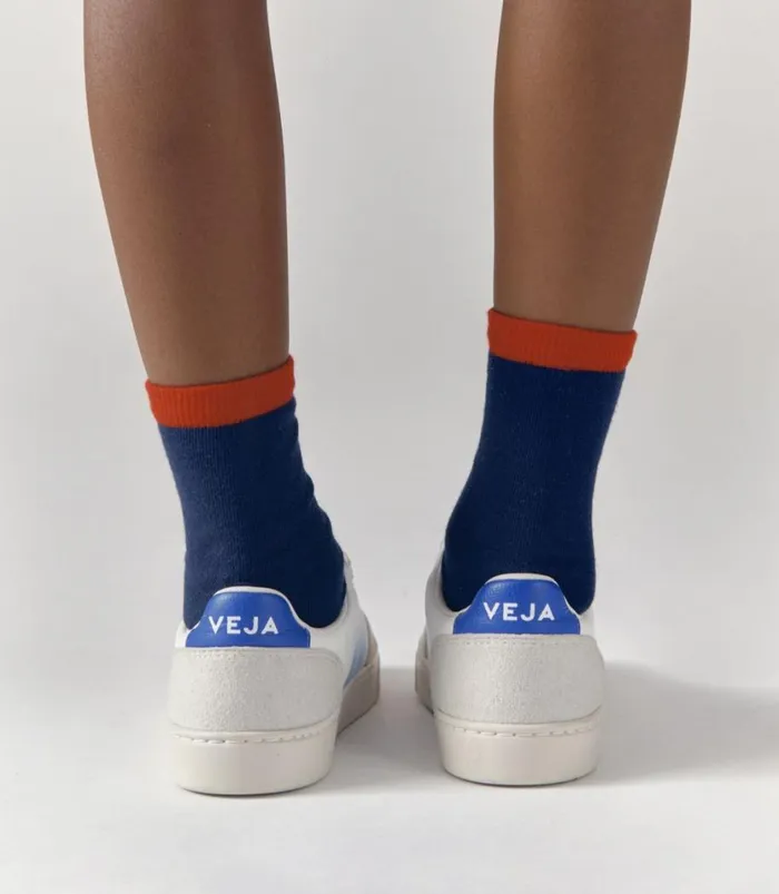 VEJA V12 CHROMEFREE LEATHER WHITE AQUA PAROS Kids V12