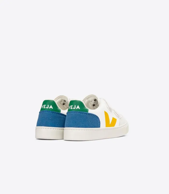 VEJA V12 CHROMEFREE LEATHER WHITE MULTICO INDIGO Kids V12
