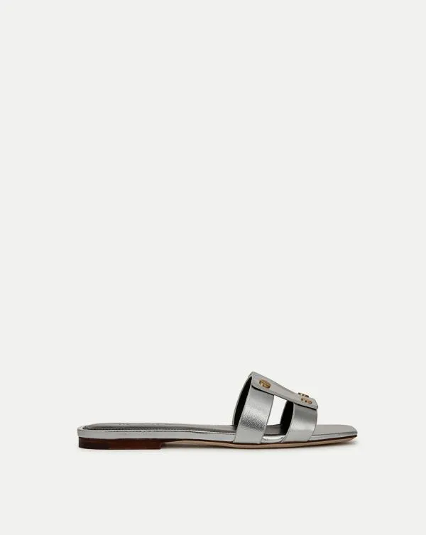 Via Slide Sandal Silver Women Veronica Beard Shoes