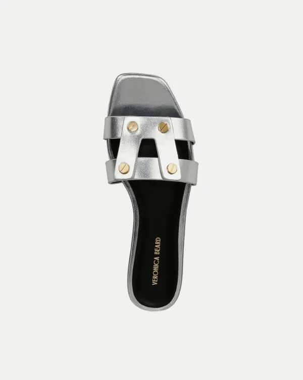 Via Slide Sandal Silver Women Veronica Beard Shoes Via Slide Sandal Silver Women Veronica Beard Shoes