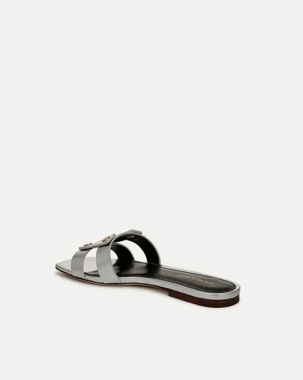 Via Slide Sandal Silver Women Veronica Beard Shoes Via Slide Sandal Silver Women Veronica Beard Shoes