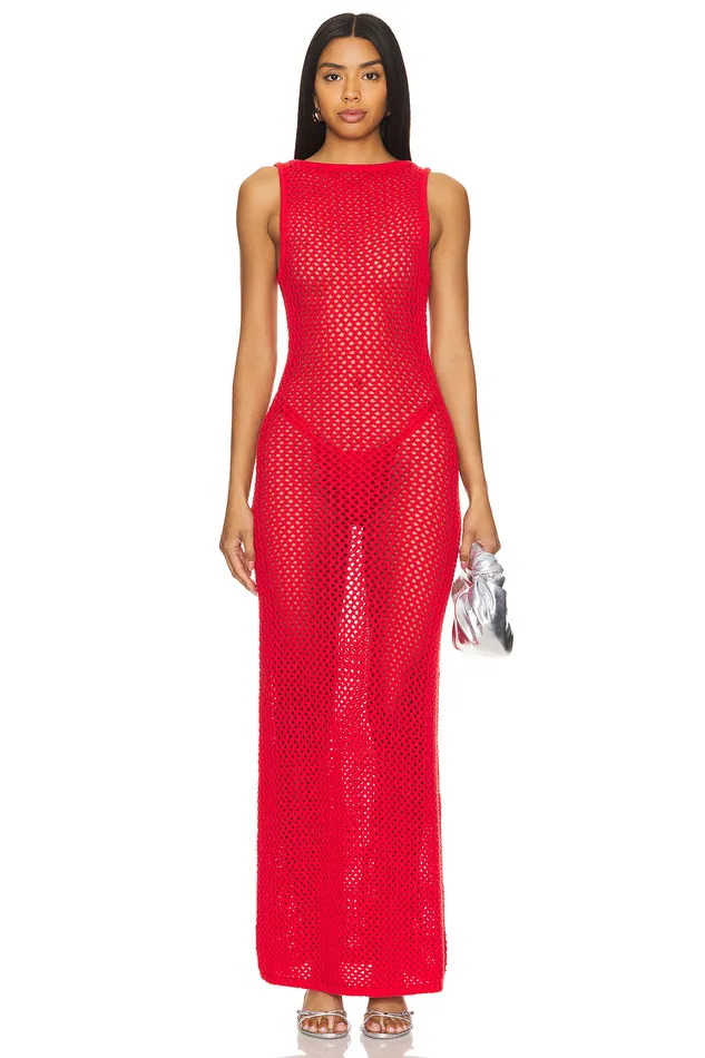 Violeta Maxi Dress Red Women Lovers and Friends Swimsuits and CoverUps