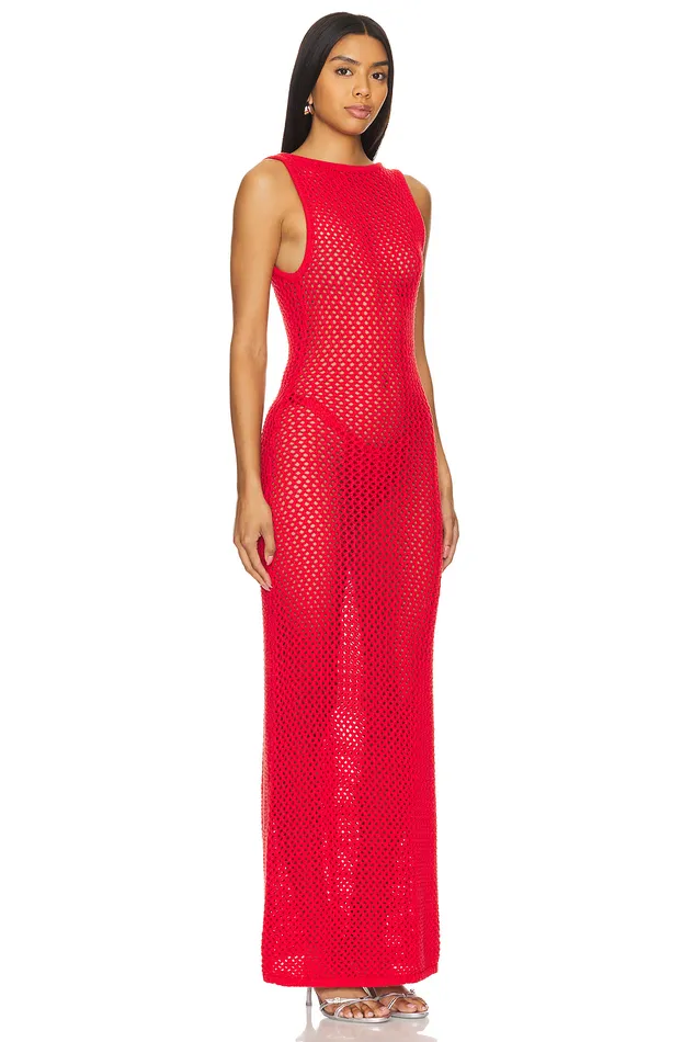 Violeta Maxi Dress Red Women Lovers and Friends Swimsuits and CoverUps