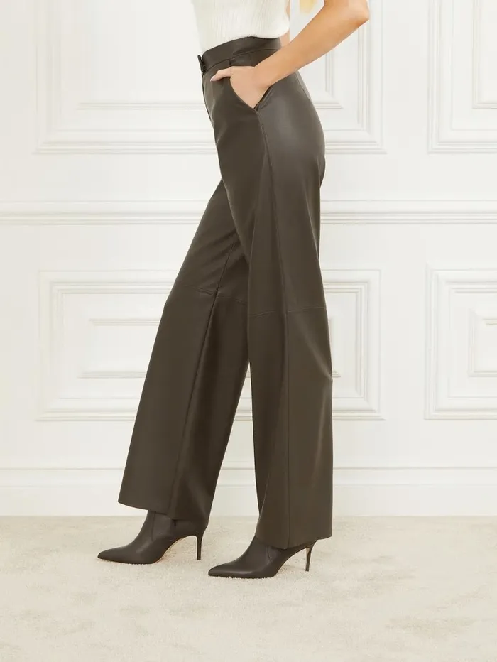Vixen FauxLeather Wide Leg Pant 344 Olive Branch Women Bottoms GUESS Vixen FauxLeather Wide Leg Pant 344 Olive Branch Women Bottoms GUESS