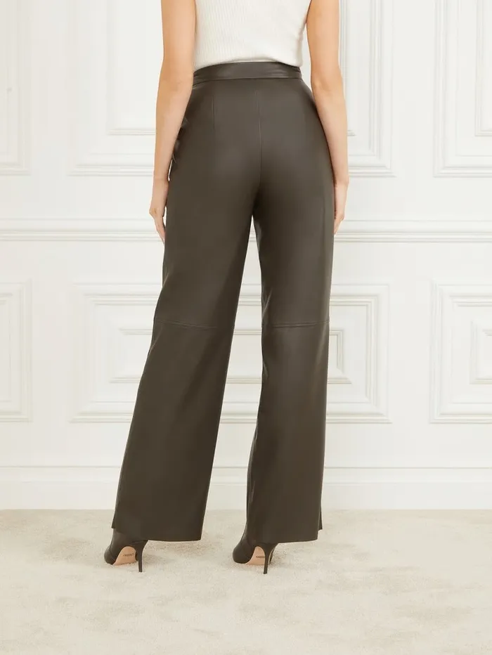 Vixen FauxLeather Wide Leg Pant 344 Olive Branch Women Bottoms GUESS Vixen FauxLeather Wide Leg Pant 344 Olive Branch Women Bottoms GUESS