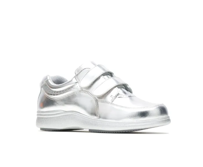 Walking Shoes Power Walker Ii Silver Metallic Leather 8211 Hush Puppies Women