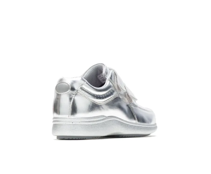 Walking Shoes Power Walker Ii Silver Metallic Leather 8211 Hush Puppies Women