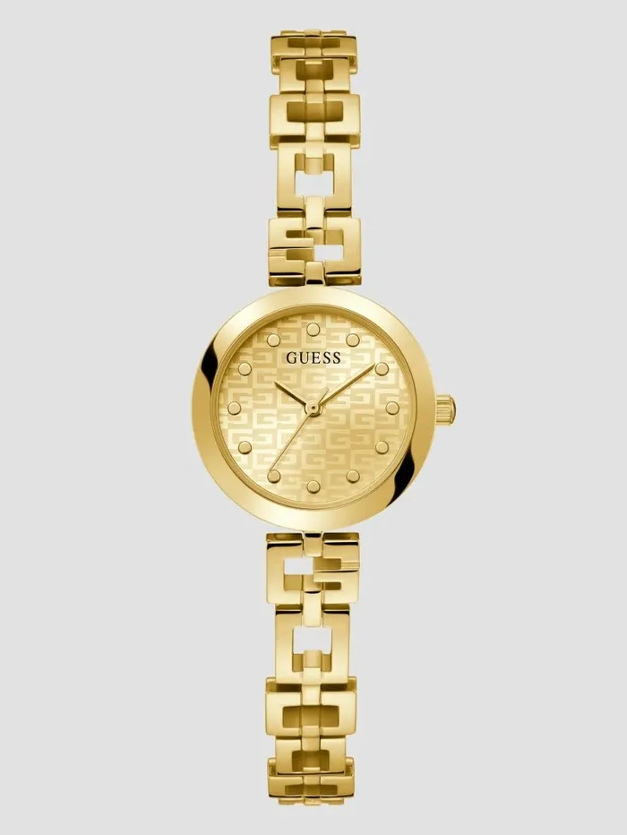 Watches GoldTone G Logo Analog Watch Gold GUESS Women