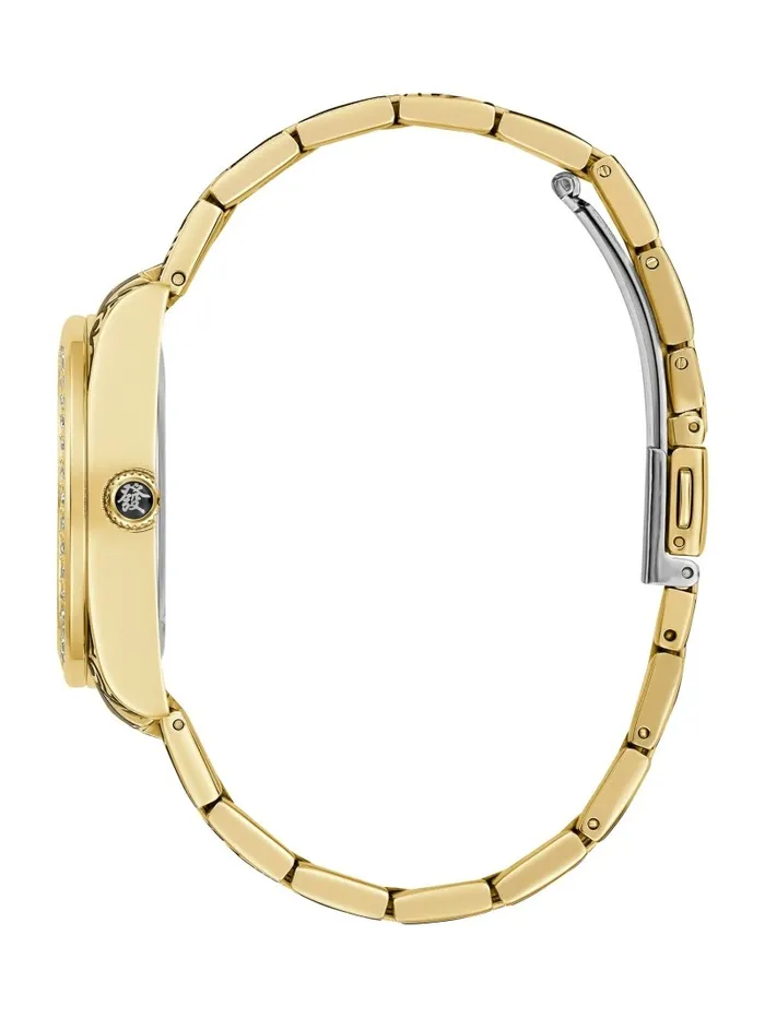 Watches GUESS Women Printed GoldTone Multifunction Watch Gold Watches GUESS Women Printed GoldTone Multifunction Watch Gold