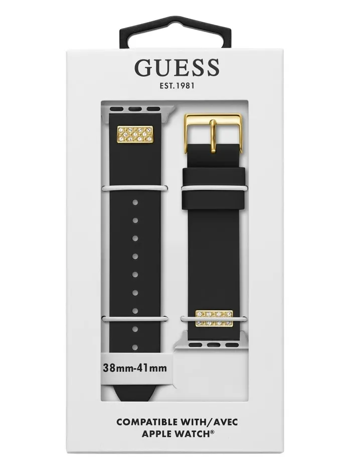 Watches GUESS Women Rhinestone Black Silicone 3840 mm Band for Apple Watch Black Snakeskin Watches GUESS Women Rhinestone Black Silicone 3840 mm Band for Apple Watch Black Snakeskin