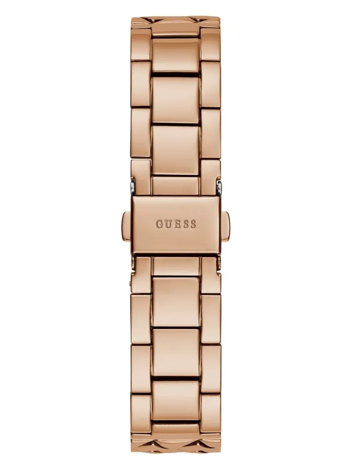 Watches GUESS Women Rose GoldTone Glitter Analog Watch Rose Gold Watches GUESS Women Rose GoldTone Glitter Analog Watch Rose Gold