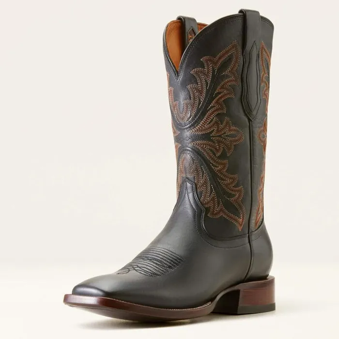 Western Boots Men Ariat Bench Made Bassett Cowboy Boot Cool Black Bison