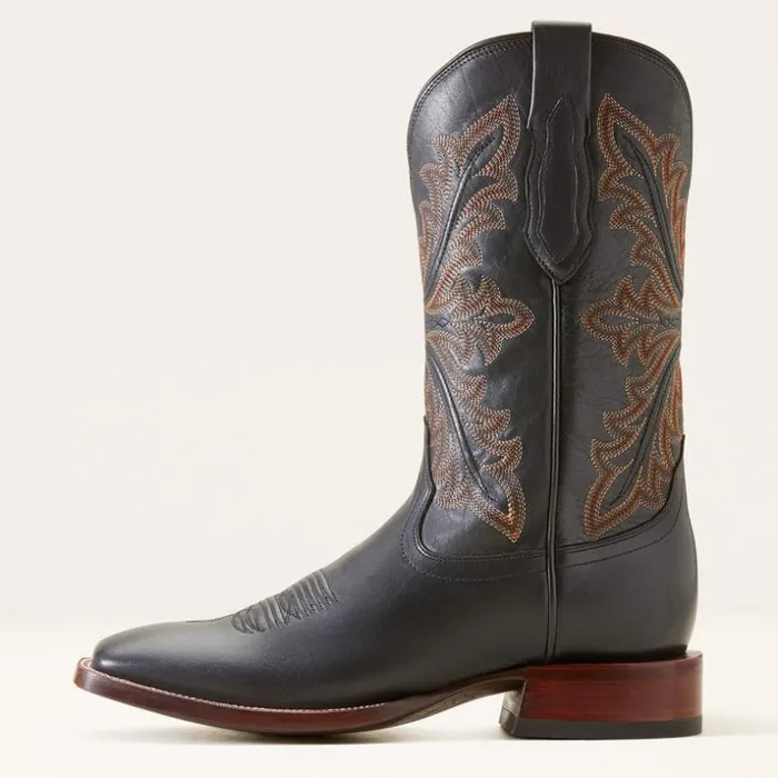 Western Boots Men Ariat Bench Made Bassett Cowboy Boot Cool Black Bison