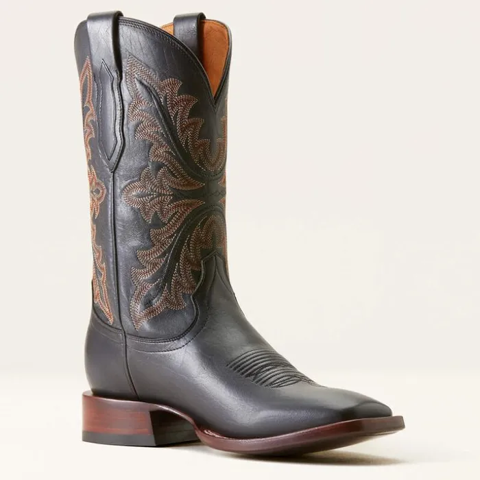 Western Boots Men Ariat Bench Made Bassett Cowboy Boot Cool Black Bison