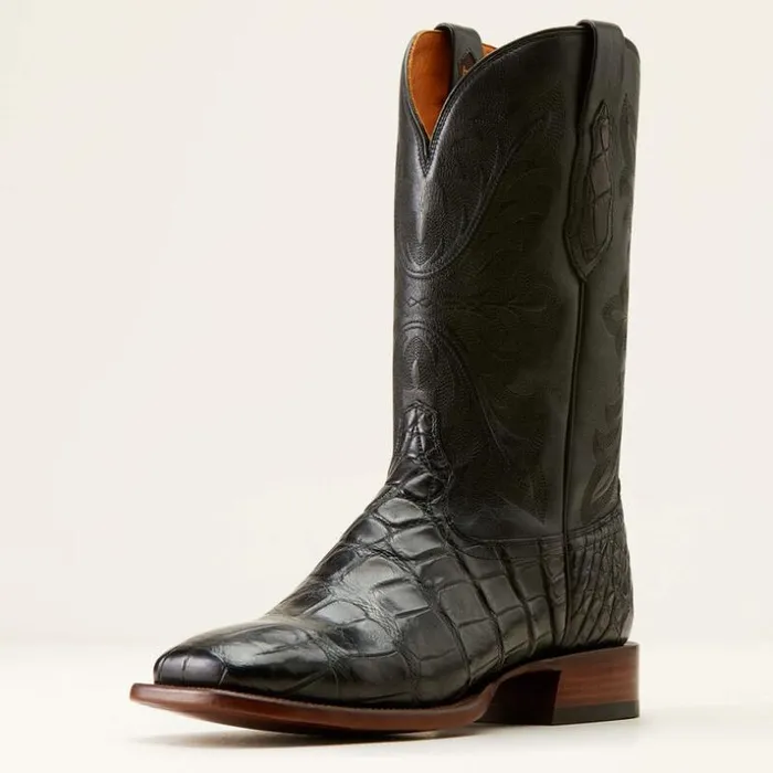 Western Boots Men Ariat Bench Made Bassett Western Boot Black American Alligator Western Boots Men Ariat Bench Made Bassett Western Boot Black American Alligator
