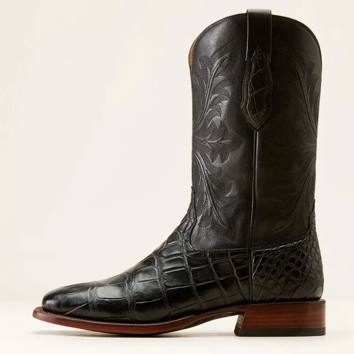 Western Boots Men Ariat Bench Made Bassett Western Boot Black American Alligator