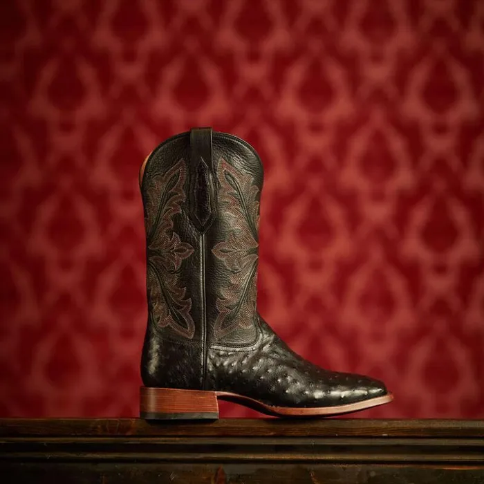Western Boots Men Ariat Bench Made Bassett Western Boot Black Full Quill Ostrich Western Boots Men Ariat Bench Made Bassett Western Boot Black Full Quill Ostrich