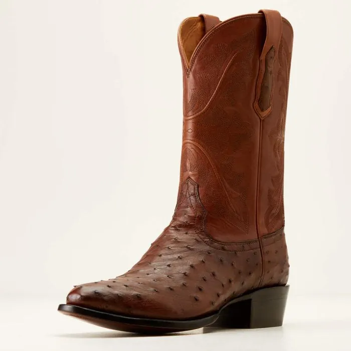 Western Boots Men Ariat Bench Made James Western Boot Bourbon Full Quill Ostrich