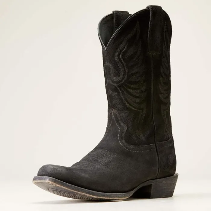 Western Boots Men Ariat Circuit High Stepper Western Boot Distressed Black Suede Western Boots Men Ariat Circuit High Stepper Western Boot Distressed Black Suede
