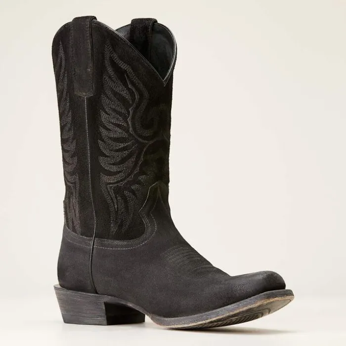Western Boots Men Ariat Circuit High Stepper Western Boot Distressed Black Suede Western Boots Men Ariat Circuit High Stepper Western Boot Distressed Black Suede