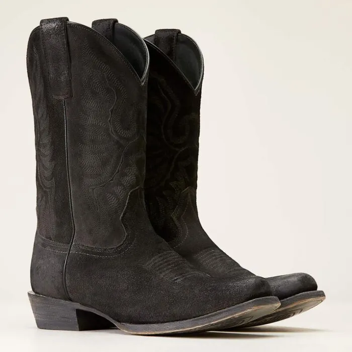 Western Boots Men Ariat Circuit High Stepper Western Boot Distressed Black Suede Western Boots Men Ariat Circuit High Stepper Western Boot Distressed Black Suede