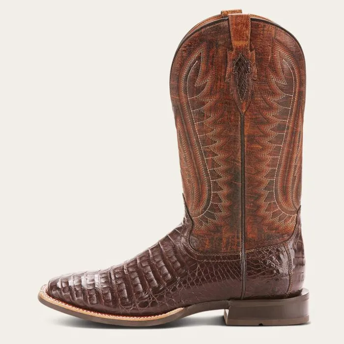 Western Boots Men Ariat Double Down Western Boot Antique Pecan Caiman Belly Western Boots Men Ariat Double Down Western Boot Antique Pecan Caiman Belly