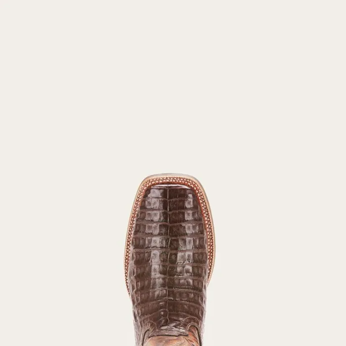 Western Boots Men Ariat Double Down Western Boot Antique Pecan Caiman Belly Western Boots Men Ariat Double Down Western Boot Antique Pecan Caiman Belly