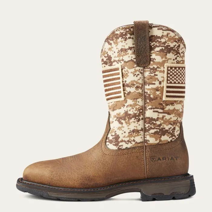 Western Boots Men Ariat WorkHog Patriot Work Boot Earth Western Boots Men Ariat WorkHog Patriot Work Boot Earth