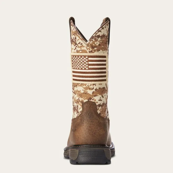 Western Boots Men Ariat WorkHog Patriot Work Boot Earth Western Boots Men Ariat WorkHog Patriot Work Boot Earth