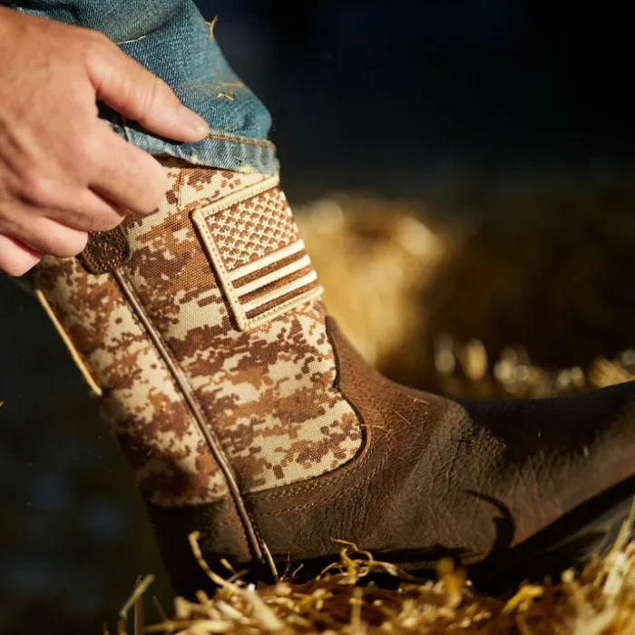 Western Boots Men Ariat WorkHog Patriot Work Boot Earth Western Boots Men Ariat WorkHog Patriot Work Boot Earth