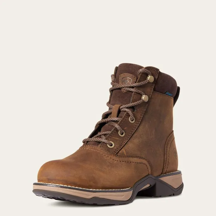 Western Boots Women Ariat Anthem Round Toe Lacer Waterproof Boot Distressed Brown Western Boots Women Ariat Anthem Round Toe Lacer Waterproof Boot Distressed Brown