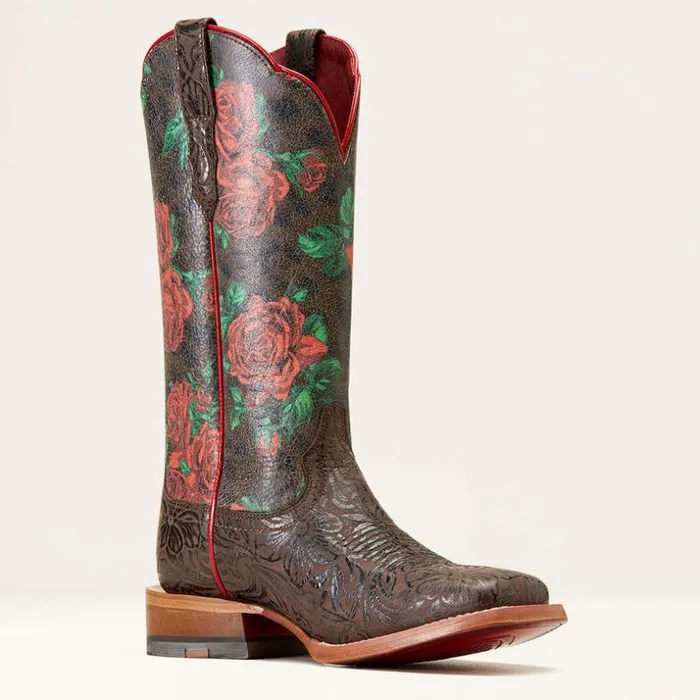 Western Boots Women Ariat Frontier Farrah Western Boot Chocolate Floral Emboss Western Boots Women Ariat Frontier Farrah Western Boot Chocolate Floral Emboss
