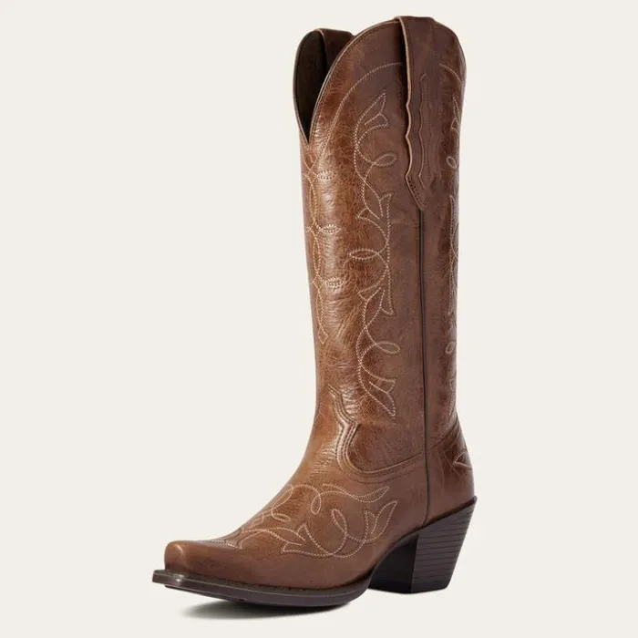 Western Boots Women Ariat Heritage D Toe StretchFit Western Boot Dark Tan