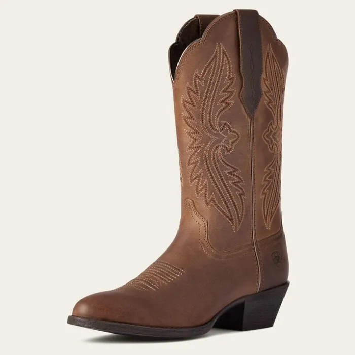 Western Boots Women Ariat Heritage R Toe StretchFit Western Boot Distressed Brown Western Boots Women Ariat Heritage R Toe StretchFit Western Boot Distressed Brown