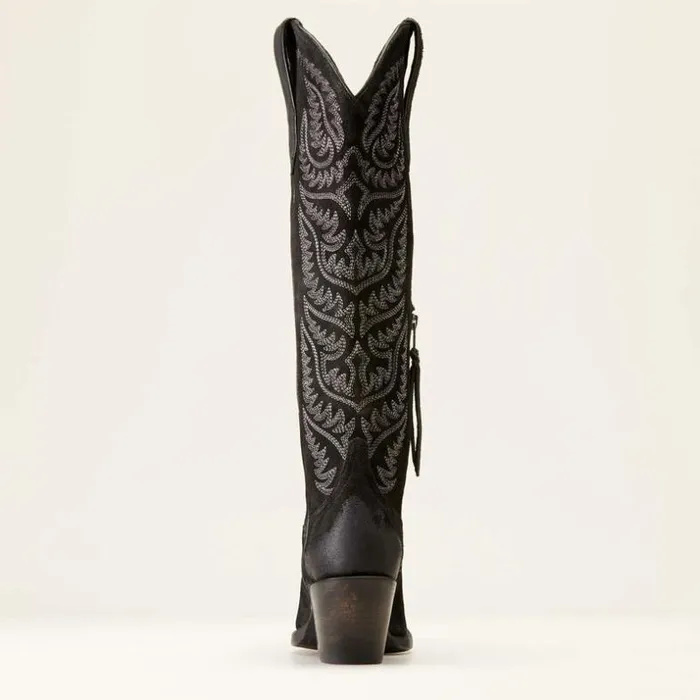 Western Boots Women Ariat Laramie StretchFit Western Boot Distressed Black Suede Western Boots Women Ariat Laramie StretchFit Western Boot Distressed Black Suede