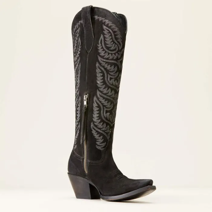 Western Boots Women Ariat Laramie StretchFit Western Boot Distressed Black Suede Western Boots Women Ariat Laramie StretchFit Western Boot Distressed Black Suede