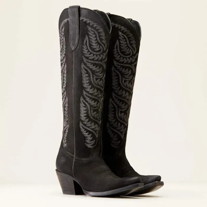 Western Boots Women Ariat Laramie StretchFit Western Boot Distressed Black Suede Western Boots Women Ariat Laramie StretchFit Western Boot Distressed Black Suede