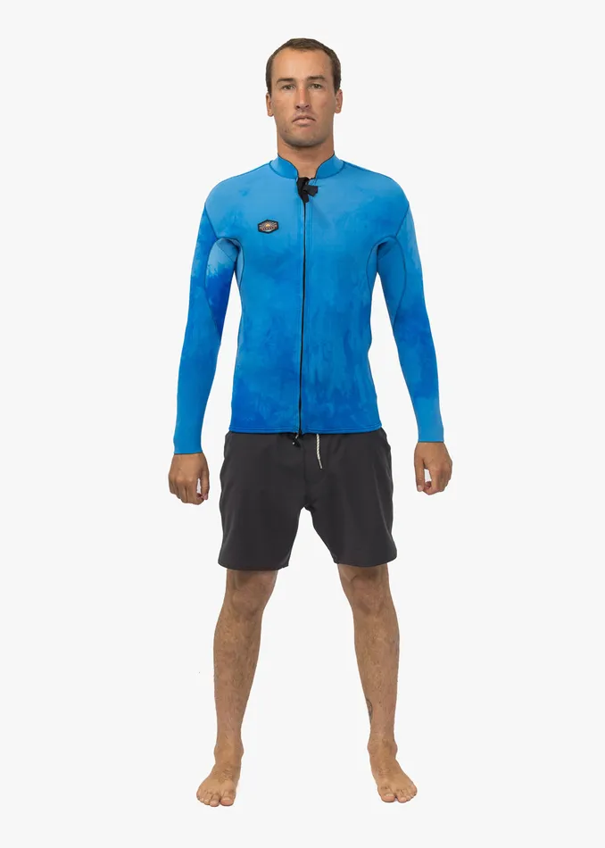 Wetsuit Tops and Lycra Men Vissla Solid Sets 2MM Front Zip Wetsuit Jacket Tie Dye Wetsuit Tops and Lycra Men Vissla Solid Sets 2MM Front Zip Wetsuit Jacket Tie Dye