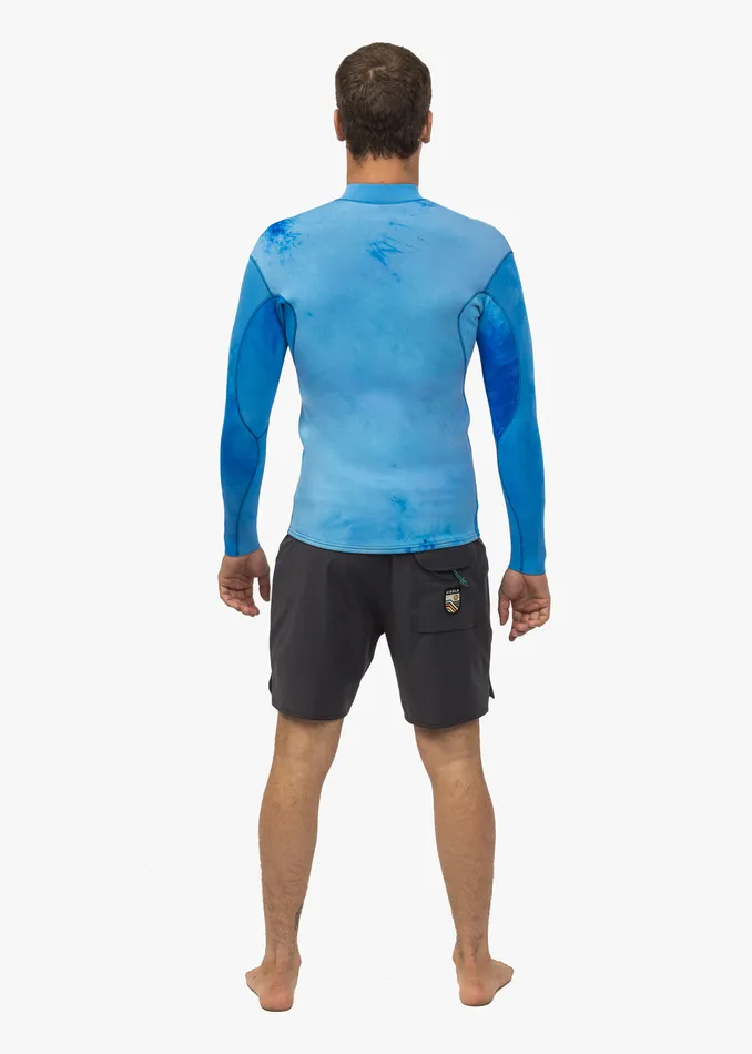 Wetsuit Tops and Lycra Men Vissla Solid Sets 2MM Front Zip Wetsuit Jacket Tie Dye