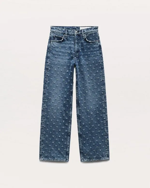 WideLeg and BarrelJeans rag and bone Women Shea Textured AnkleLength Relaxed Straight Jeans Vintage Tweed