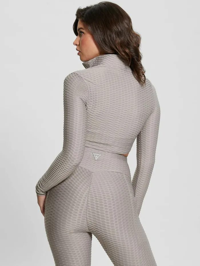 Women Activewear GUESS Eco Delma Active Zip Jacket Lunar Stone Women Activewear GUESS Eco Delma Active Zip Jacket Lunar Stone