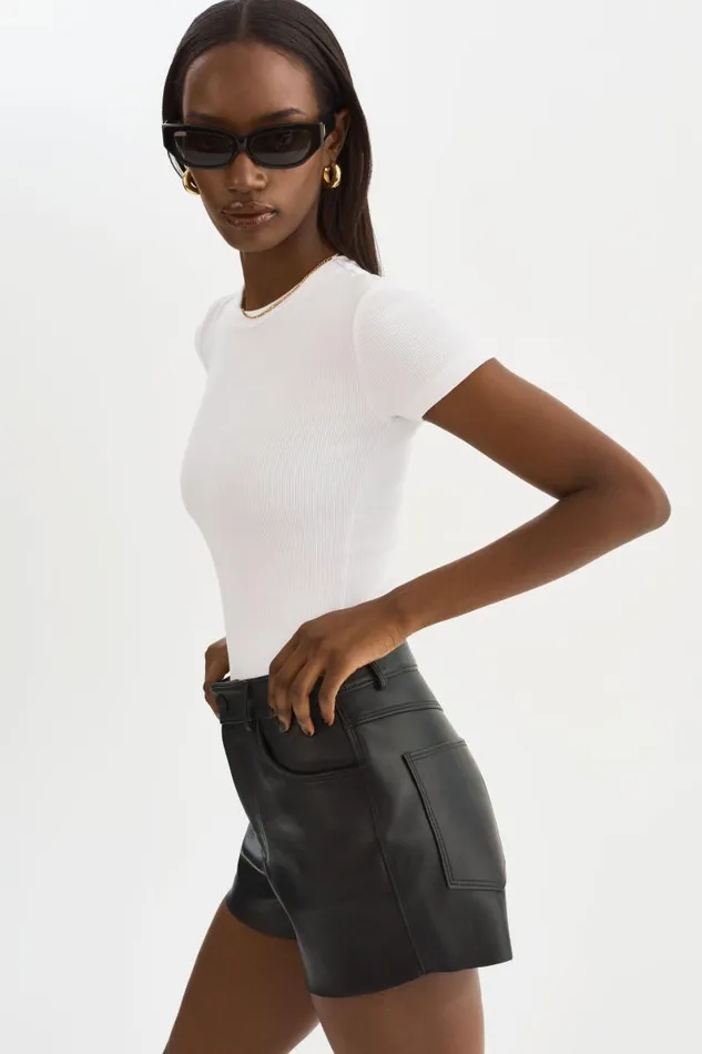 Women ANIKA Leather HighWaisted Shorts Black LAMARQUE Pants and Shorts Women ANIKA Leather HighWaisted Shorts Black LAMARQUE Pants and Shorts