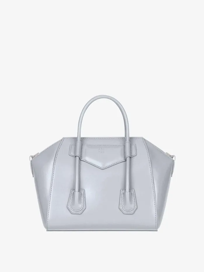 Women Antigona Givenchy Small Antigona Lock Bag In Box Leather Light Grey Women Antigona Givenchy Small Antigona Lock Bag In Box Leather Light Grey